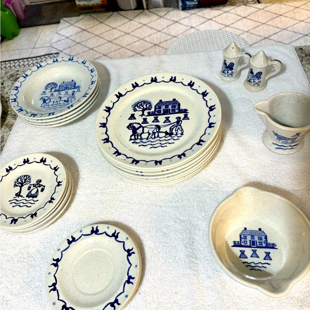 Provincial Blue Poppytrail by Metlox Dinnerware collection